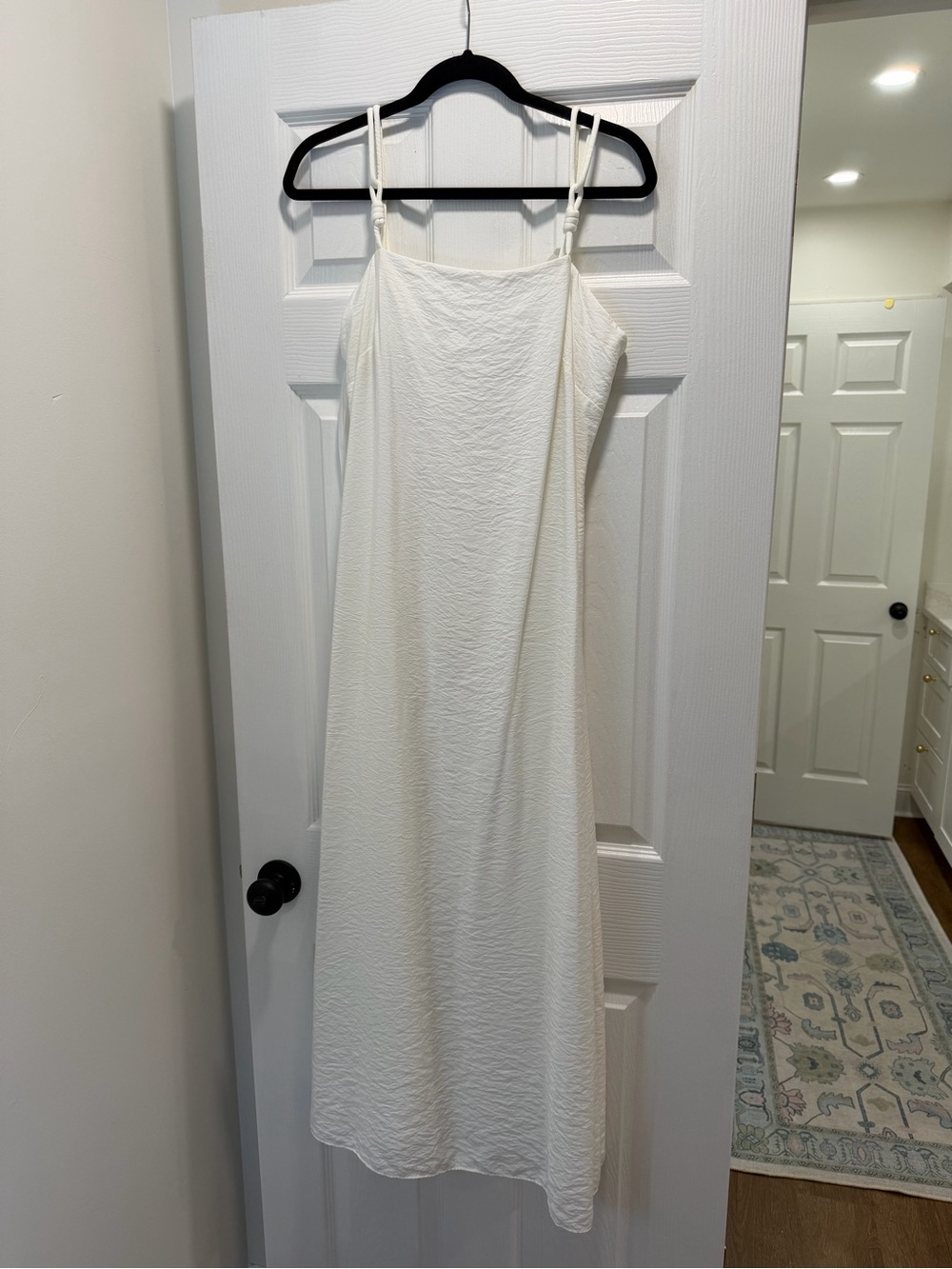 ANTONIO MELANI Cream Midi Slip Dress with Adjustable Spaghetti Straps